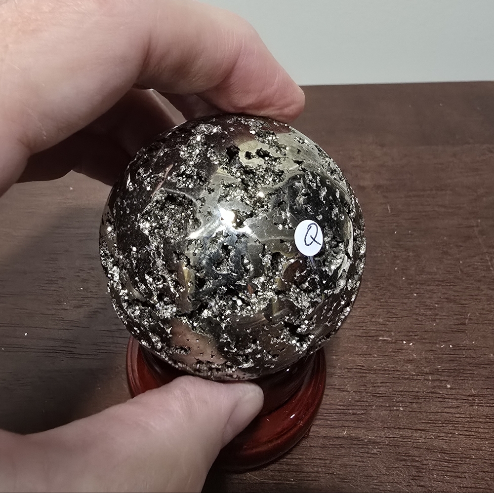 Pyrite Crystal Sphere #Q 57 mm - Picture 5 of 9